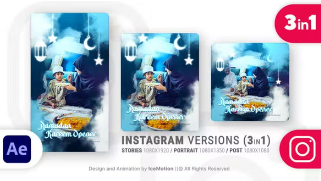 Videohive Instagram Ramadan Kareem Intro || Ramadan Opener (3 in 1)