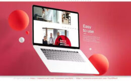 Videohive Red Elements Laptop Mockup Promo