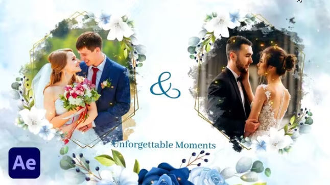 Videohive WaterColor and Floral Wedding Slideshow