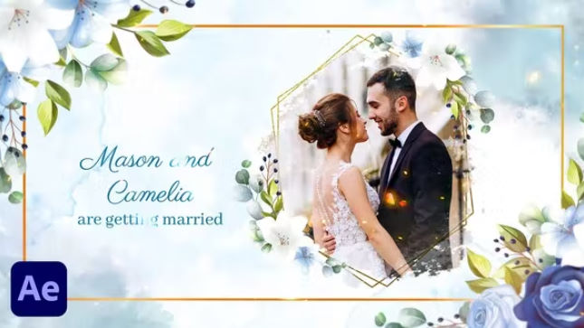 Videohive Watercolor and Floral Wedding Invitation