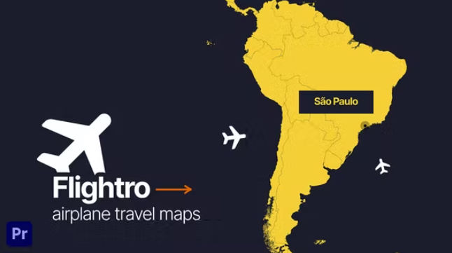 Videohive Flightro – Airplane Travel Maps | For Premiere Pro