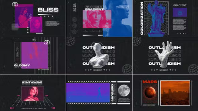 Videohive Gradient Synthwave Opener