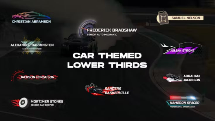 Videohive Car Themed Lower Thirds