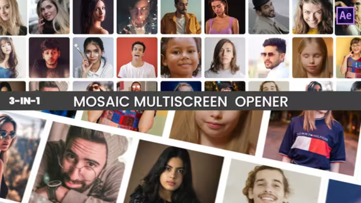 Videohive Mosaic Multi Screen Opener