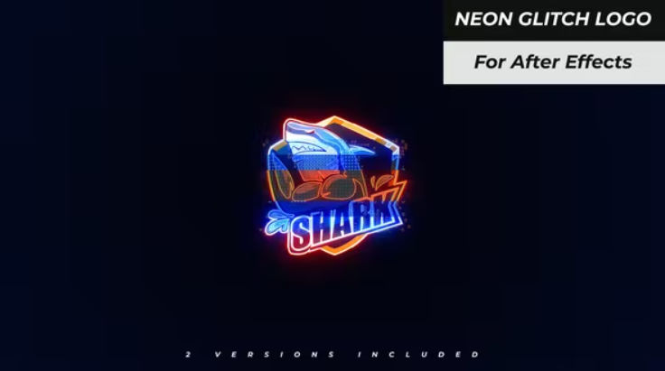 Videohive Neon Glitch Logo