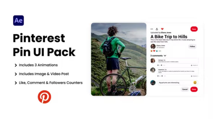 Videohive Pinterest Pin UI Pack