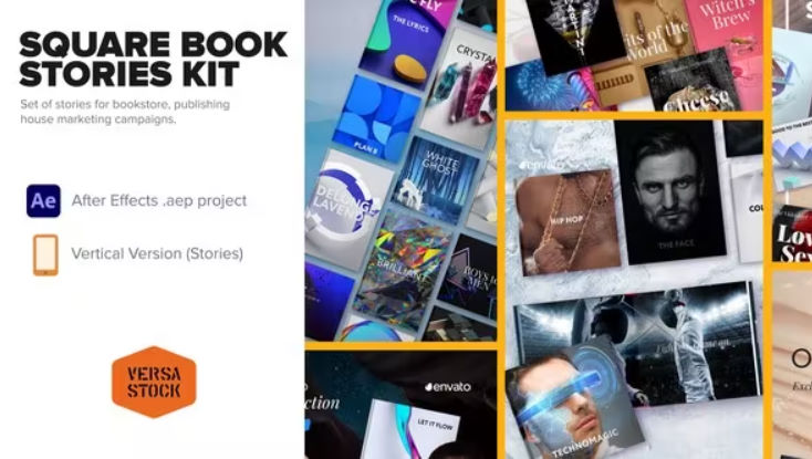 Videohive Vertical Square Book Marketing Stories
