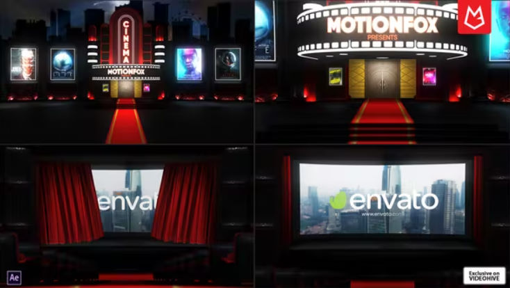 Videohive Curtain Cinema Logo Intro Reveal