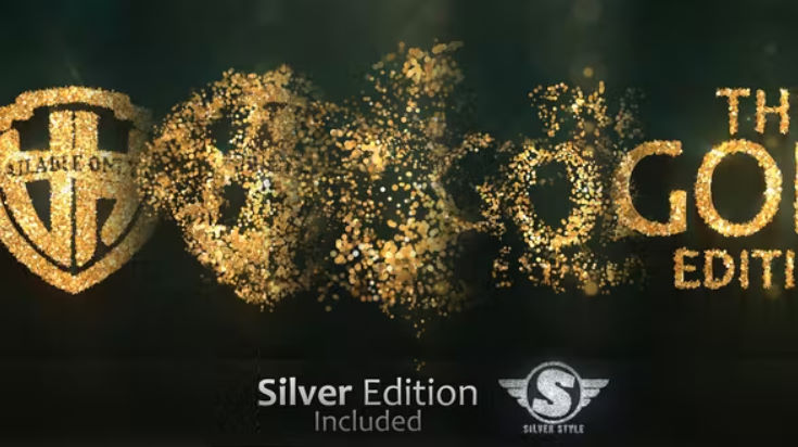 Videohive Glitter Gold Particles Logo