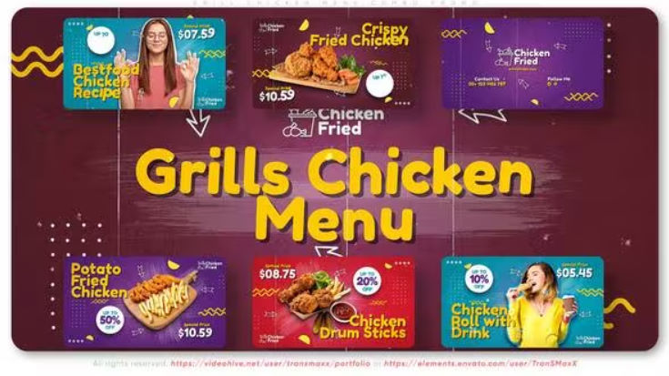 Videohive Grill Chicken Menu Combo Promo