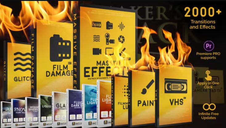 Videohive Massive Effects Toolkit Big Pack of Presets Transitions and Footages