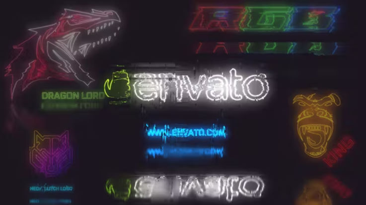 Download Neon Glitch Logo Videohive