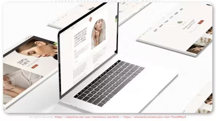 Videohive Blocks Website Promo Laptop Mockup