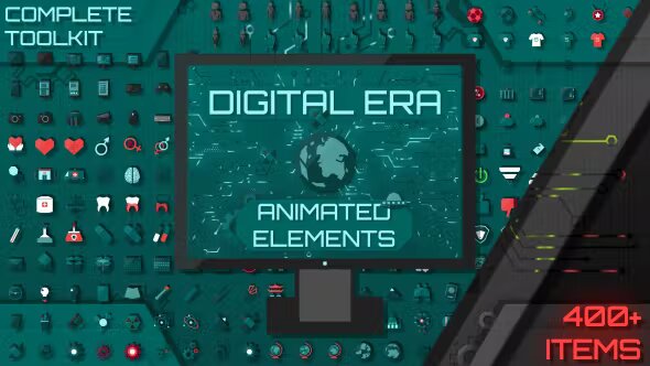 Videohive Digital Era 400+ Animated Icons and Elements Pack