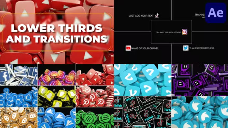Videohive Social Media Lower Thirds And Transitions for After Effects