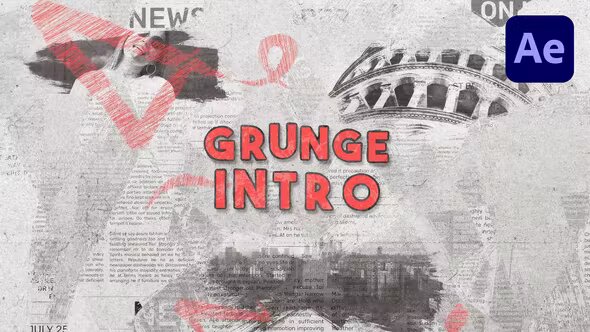 Videohive Grunge Brush Logo Intro