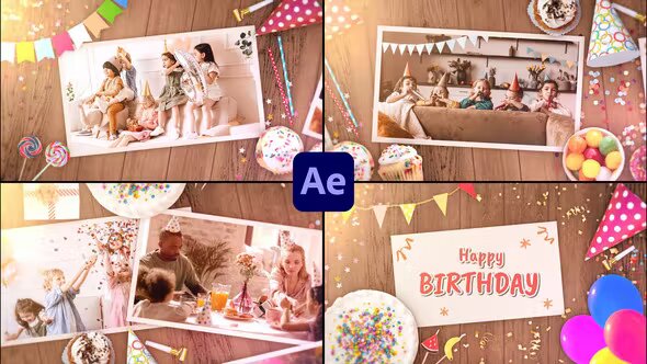 Videohive Happy Birthday Slideshow Opener for After Effects