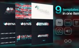 Videohive Glitch Logos (9 in 1)