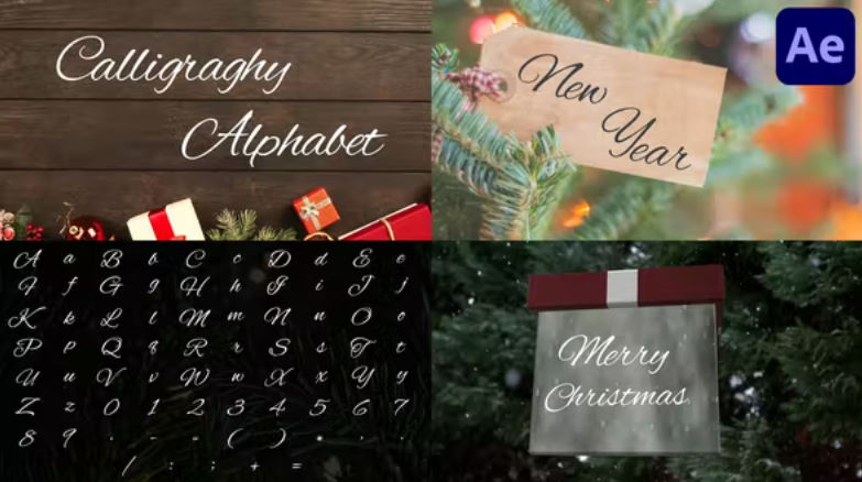 Videohive Christmas Calligraphy Alphabet | After Effects