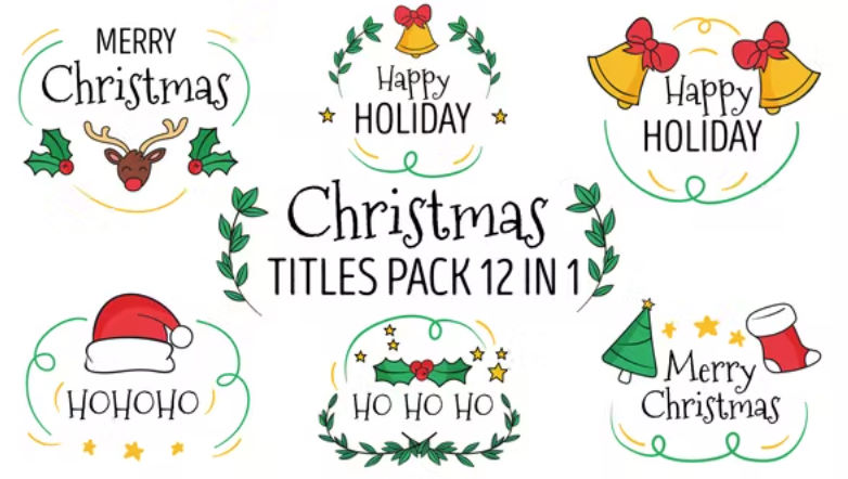 Videohive Christmas Titles Pack 12 in 1