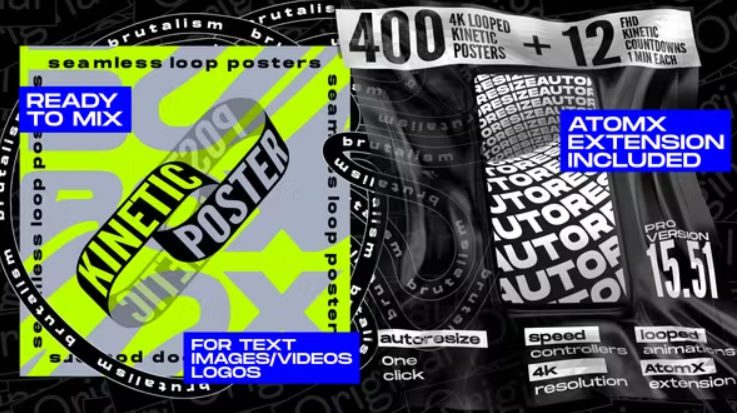 Videohive Seamless Loop Kinetic Posters v15.51