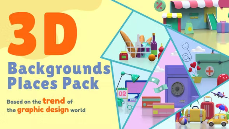 Videohive 3D Backgrounds and Places Pack for Animated Presentation