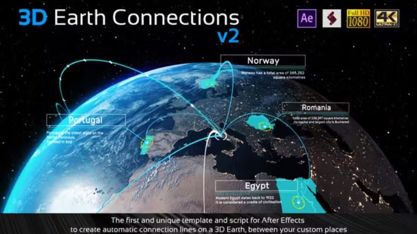 Videohive 3D Earth Connections V2 cover image