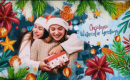 Videohive Christmas Watercolor Greeting Card