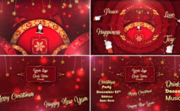 Videohive Red Christmas NewYear Natal Wish And Party Invitation