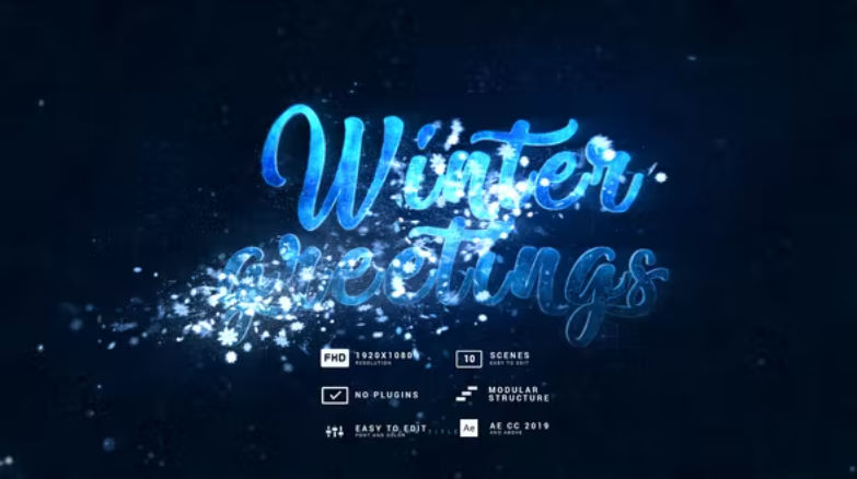 Videohive Winter Greetings | Snowflakes Titles