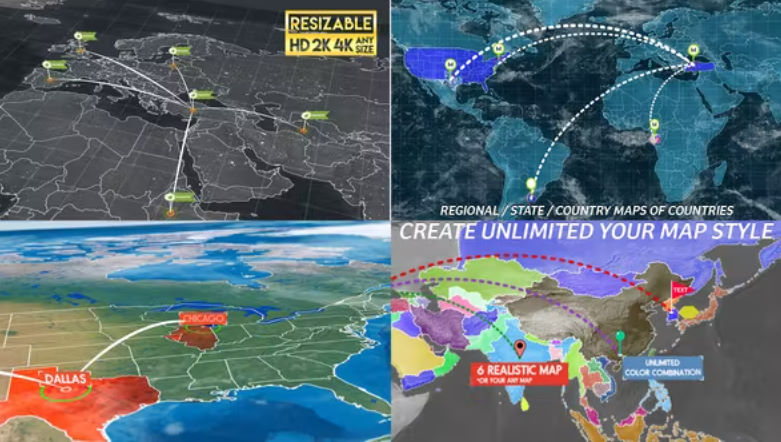 Videohive World Map Connetction Kit