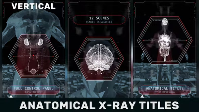Videohive Anatomical X-Ray Titles Vertical