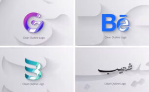 Videohive Clean Shadow Outline Logo
