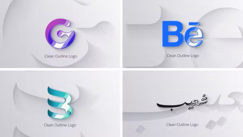 Videohive Clean Shadow Outline Logo