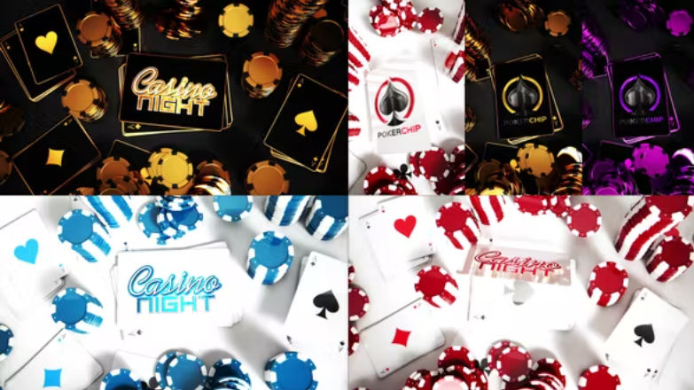 Videohive Gold Cards And Chips Logo Reveals