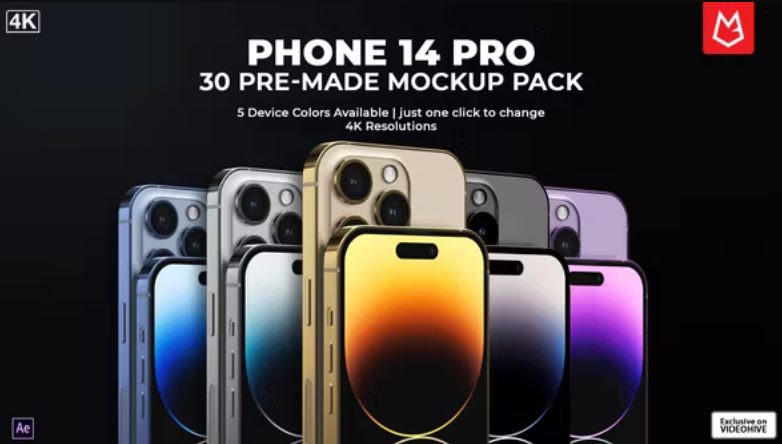 Videohive App Promo Phone 14 Pro Mockup Pack