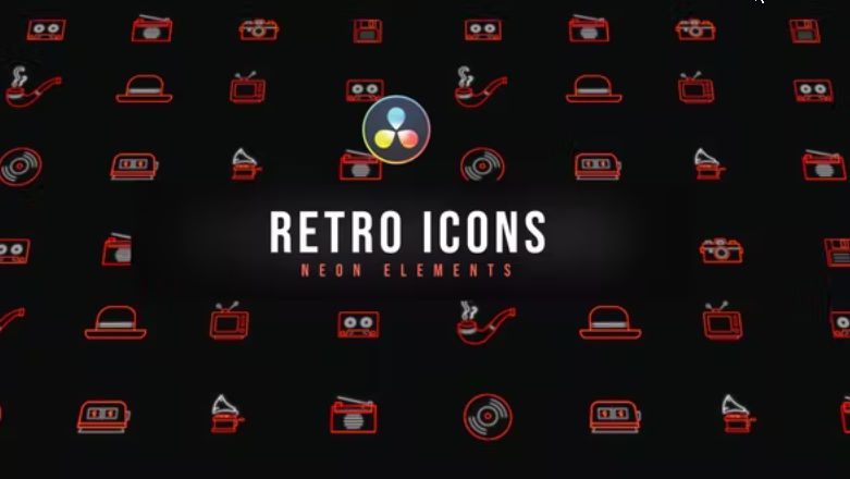 Videohive Retro Neon Icons