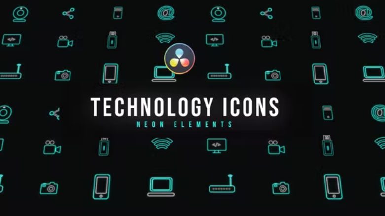 Videohive Tech Neon Icons