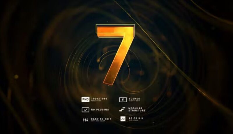 Videohive Countdown Lines and Particles