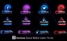 Videohive Neon Social Lower Thirds 44739156