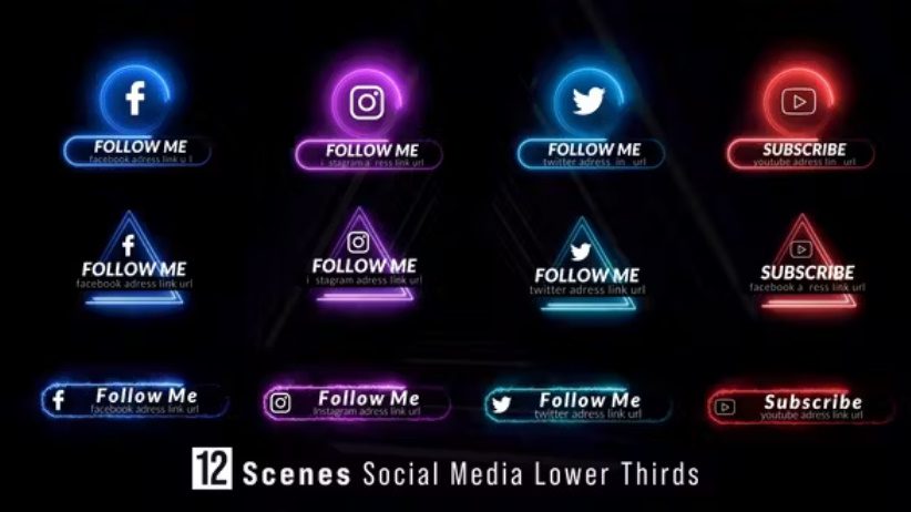 Videohive Neon Social Lower Thirds 44739156 preview