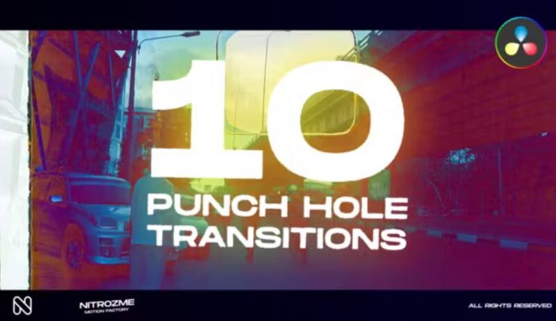 Videohive Punch Hole Transitions Vol. 01 for DaVinci Resolve