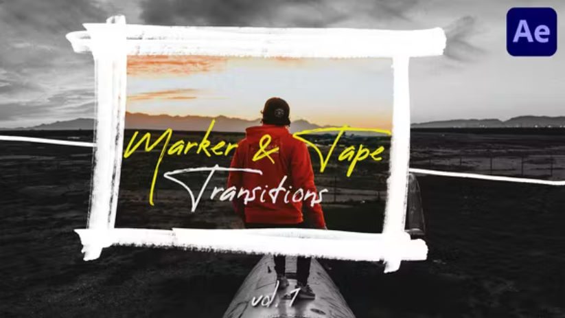 Videohive Marker & Tape Transitions Vol. 1 cover image