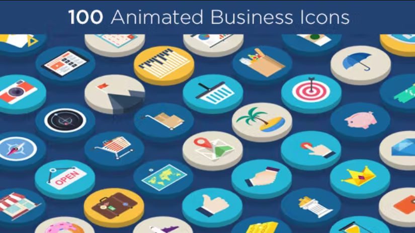 Videohive 100 Animated Business Icons preview