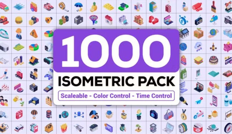 Videohive 1000+ Isometric Icons Pack