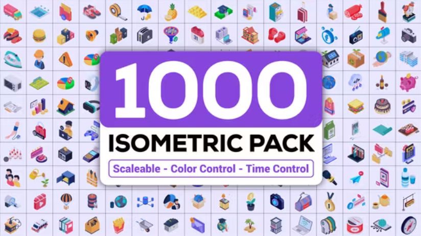 Videohive 1000+ Isometric Icons Pack preview