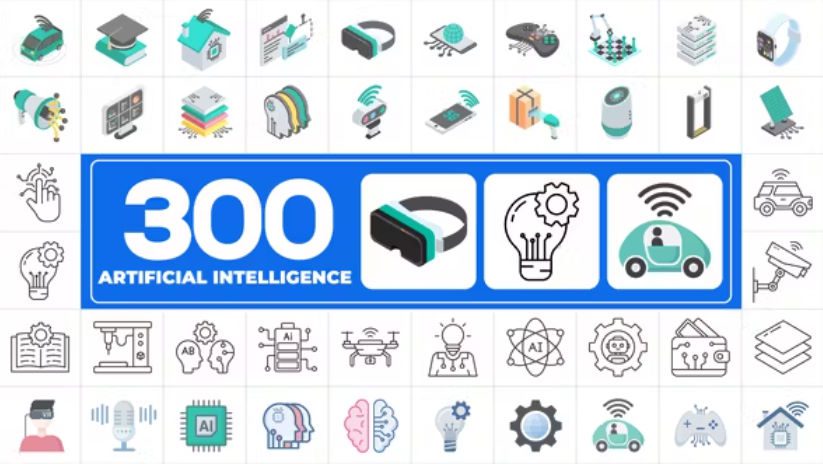 Videohive 300 Icons Pack - Artificial Intelligence preview