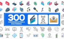 Videohive 300 Icons Pack – Communication & Multimedia