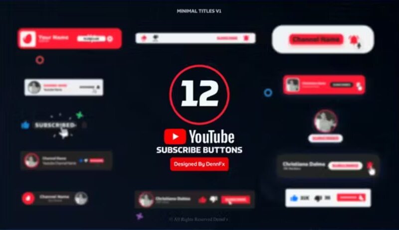 Videohive Youtube Subscribe Buttons Pack