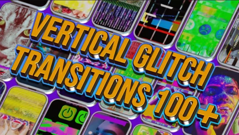 Videohive 110 Vertical Glitch Transition Pack preview